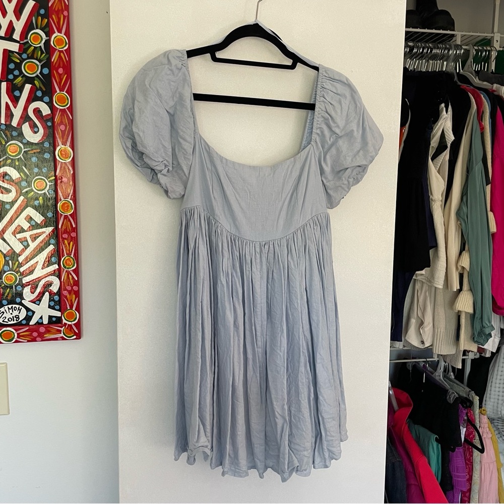 Blue Babydoll Mini Dress